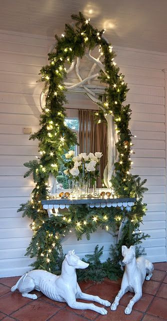 Outdoor Entryway Christmas Trees
 Francine Garner Art De Vivre Entry rustic chic