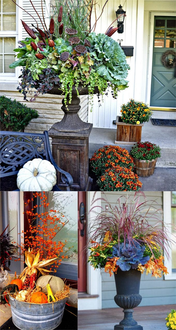 Outdoor Fall Decor
 22 Beautiful Fall Planters for Easy Outdoor Fall