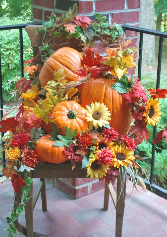 Outdoor Fall Decorating Ideas
 shelley b decor and more Fall Porch Decorating