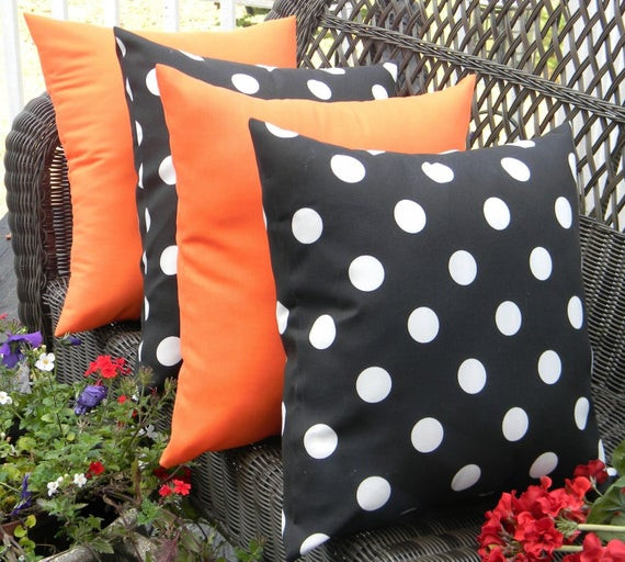 Outdoor Halloween Pillows
 SET OF 4 17 Indoor Outdoor Throw Pillows 2 Black