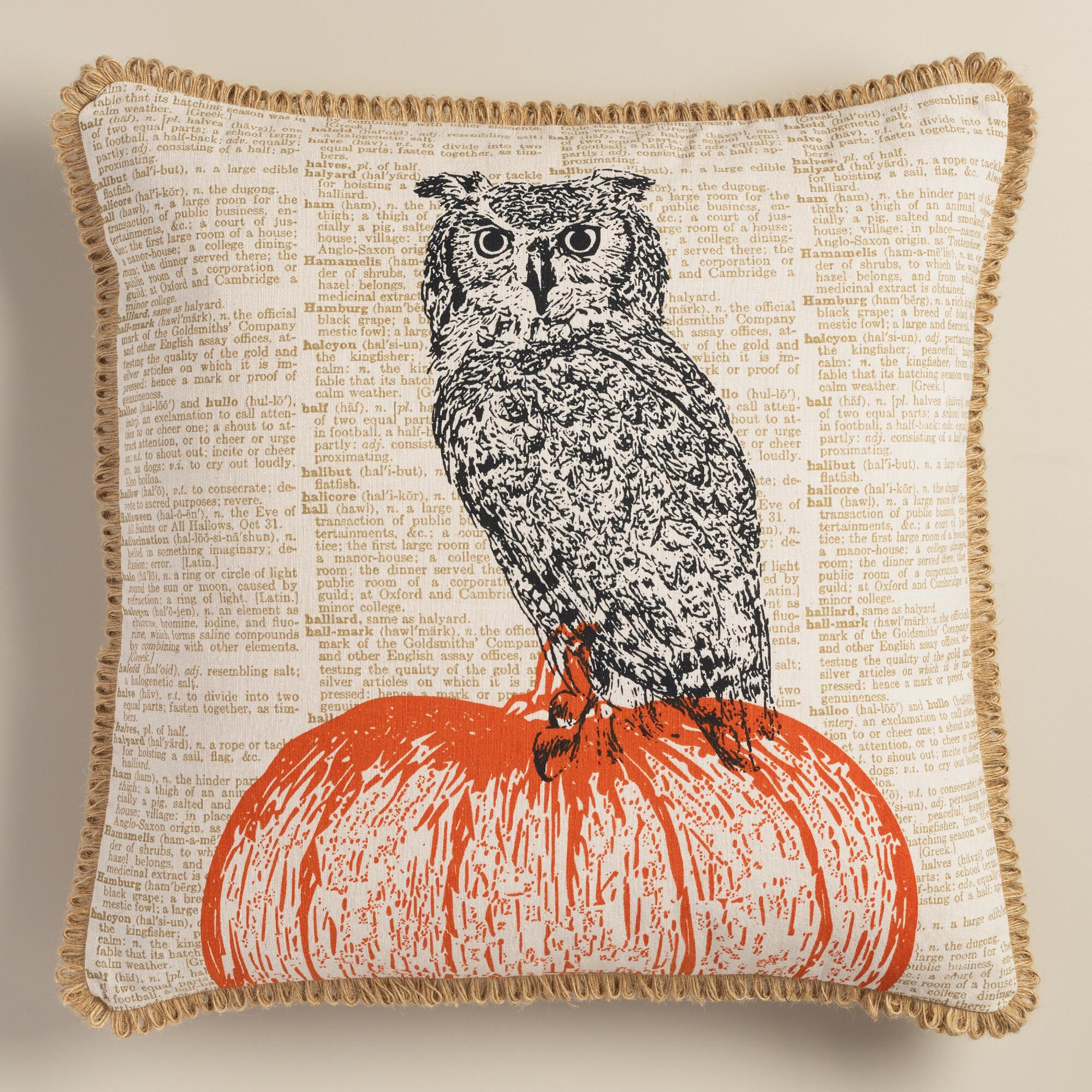 Outdoor Halloween Pillows
 Owl Halloween Throw Pillow