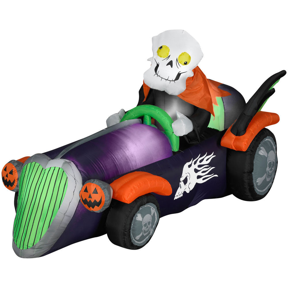 Outdoor Inflatable Halloween Decorations
 7 5 FT GEMMY HALLOWEEN SKELETON RACER INFLATABLE AIRBLOWN