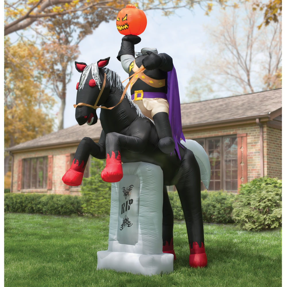 Outdoor Inflatable Halloween Decorations
 The 12 Inflatable Headless Horseman Hammacher Schlemmer