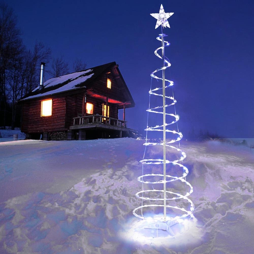 Outdoor Light Up Christmas Tree
 5 Spiral Tree LED Christmas Light Cool White In Outdoor