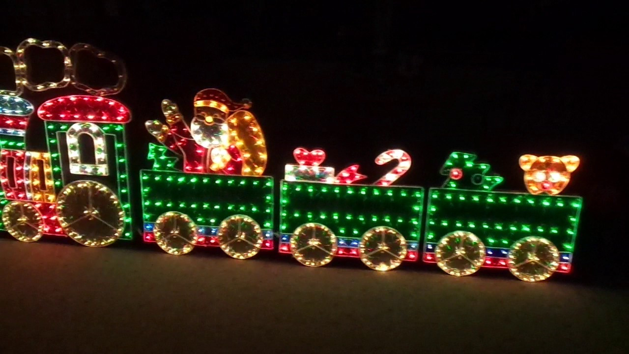 Outdoor Lighted Christmas Train
 0164 Piece Holographic Lighted Motion Train Set Christmas