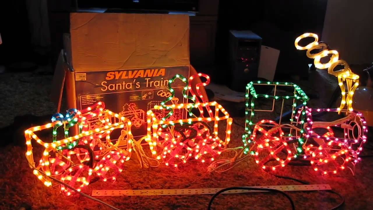 Outdoor Lighted Christmas Train
 Sylvania Ropelight Christmas Train Animated