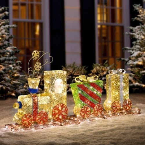 Outdoor Lighted Christmas Train
 HOLIDAY LED LIGHTED CHRISTMAS TRAIN YARD DECOR NEW