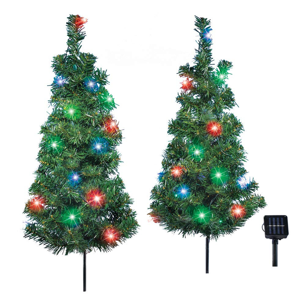 Outdoor Lighted Christmas Tree
 Solar Powered Lighted Outdoor Pathway Yard Christmas Tree