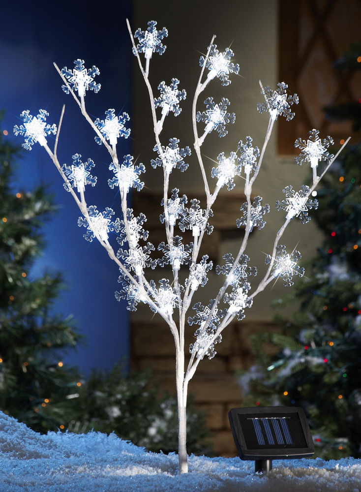 Outdoor Lighted Christmas Tree
 40" SOLAR LIGHTED TREE STAKE OUTDOOR CHRISTMAS SNOWFLAKE