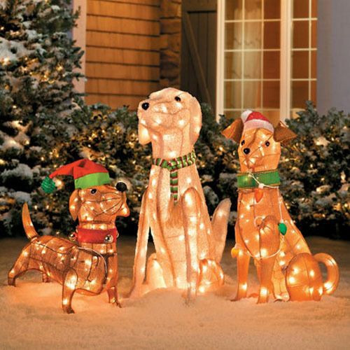Outdoor Lighted Dog Christmas Decorations
 Pretty dogs Labradors and Dachshund on Pinterest