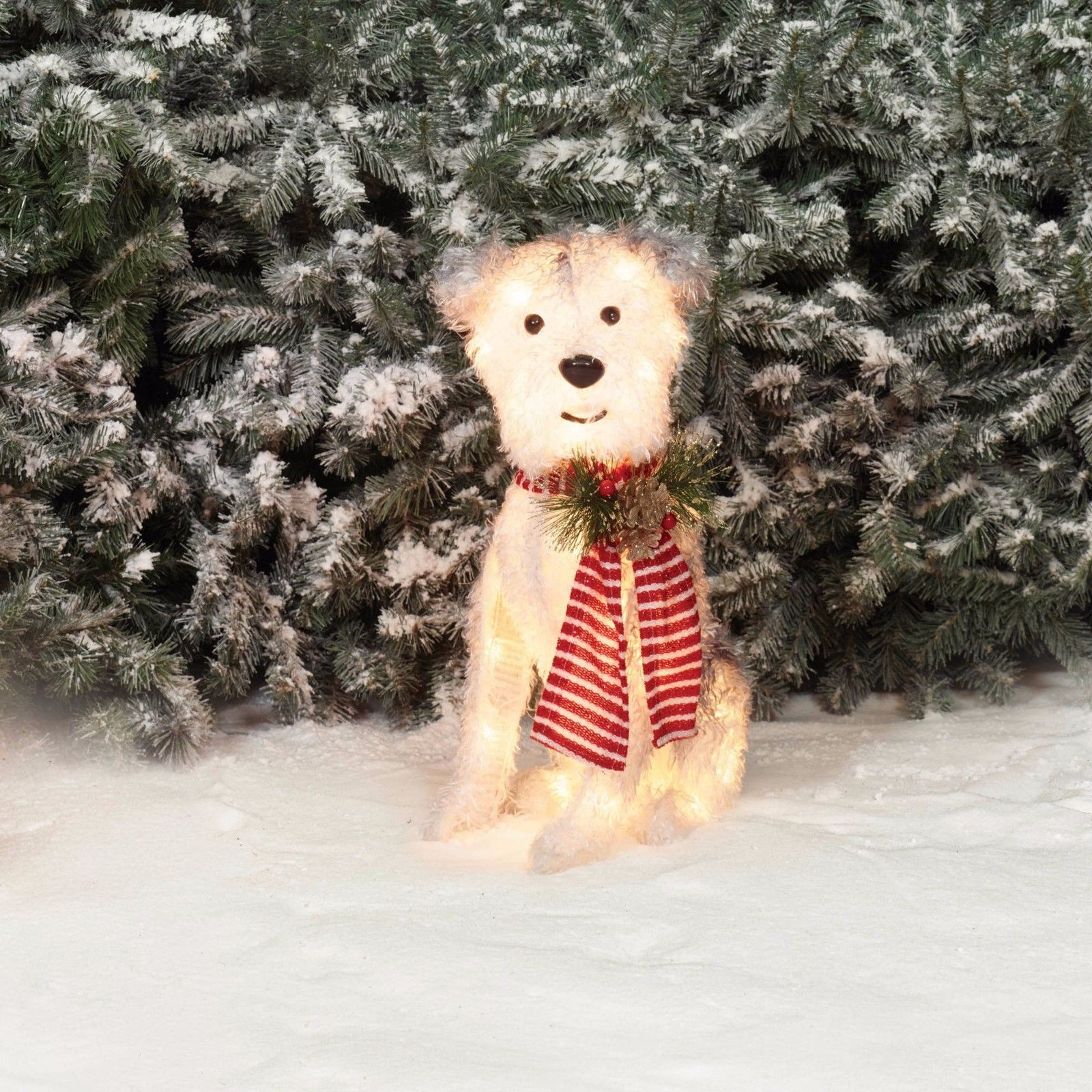 Outdoor Lighted Dog Christmas Decorations
 Christmas Dog Tinsel Sculpture Holiday Decoration Outdoor
