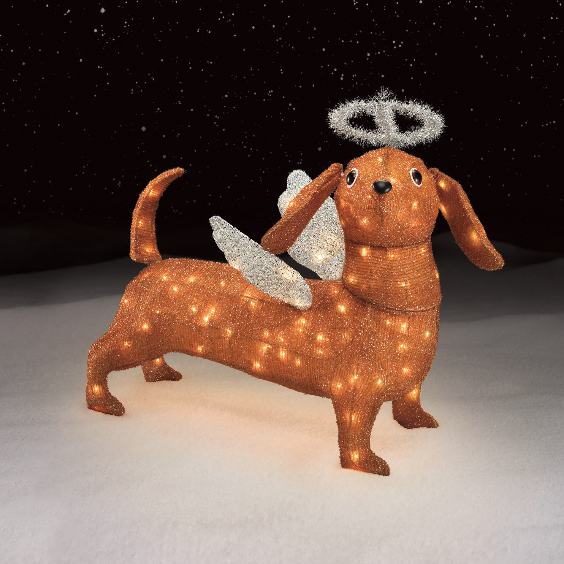 Outdoor Lighted Dog Christmas Decorations
 Trim A Home Angel Dachshund Decoration