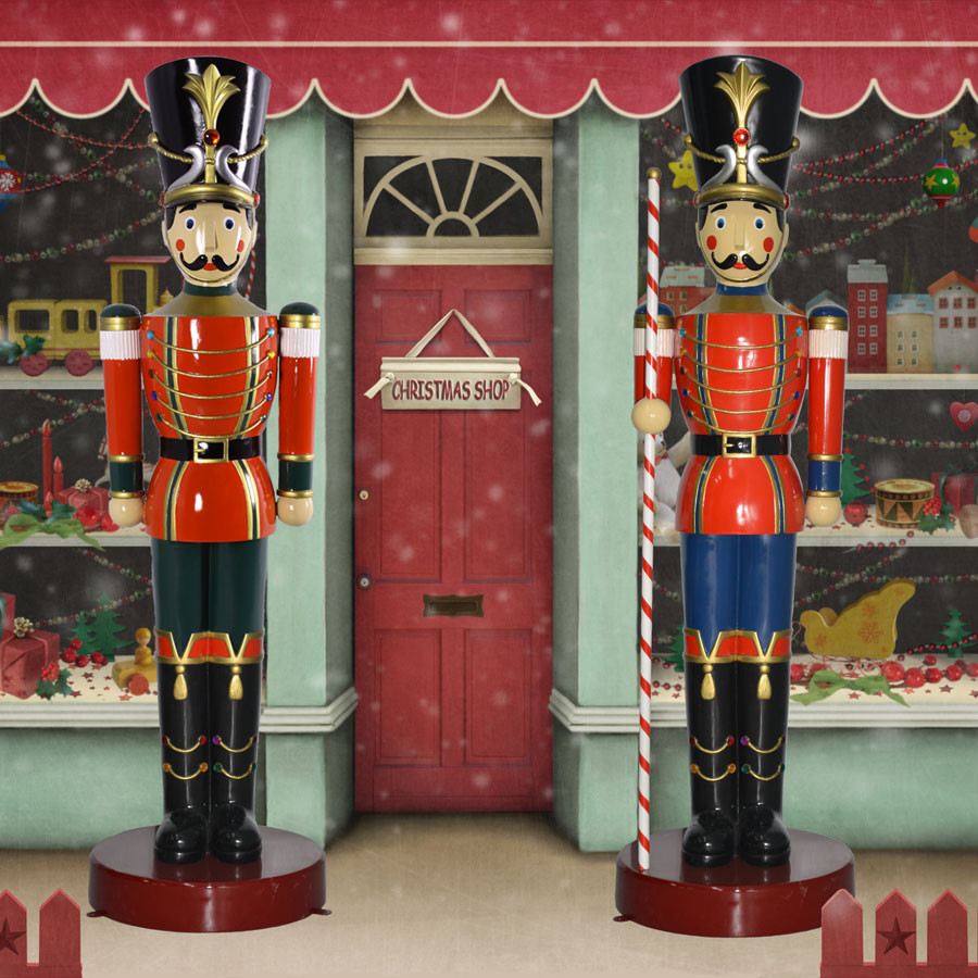 Outdoor Toy Soldier Christmas Decorations
 6 5 ft Toy Sol r Statue & Sol r with Striped Baton