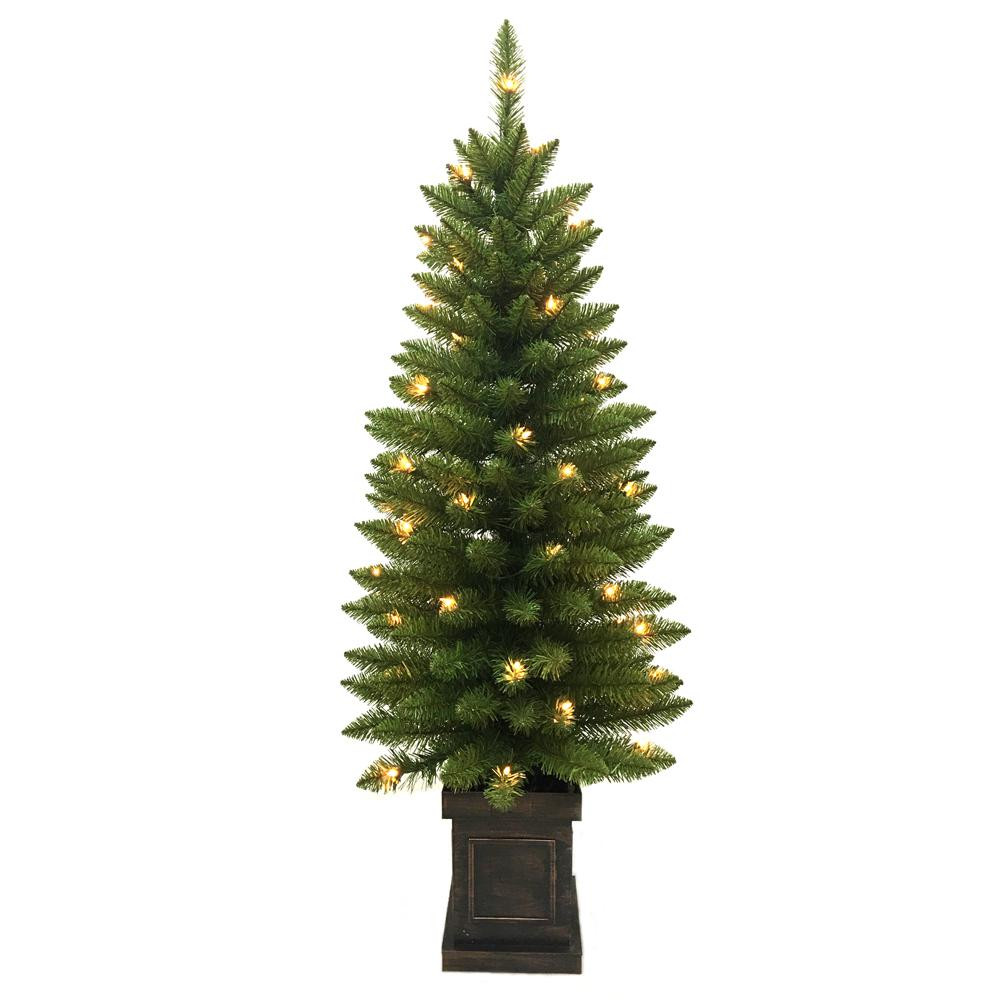 Patio Christmas Trees
 Home Accents Holiday 4 ft Pre Lit Douglas Artificial