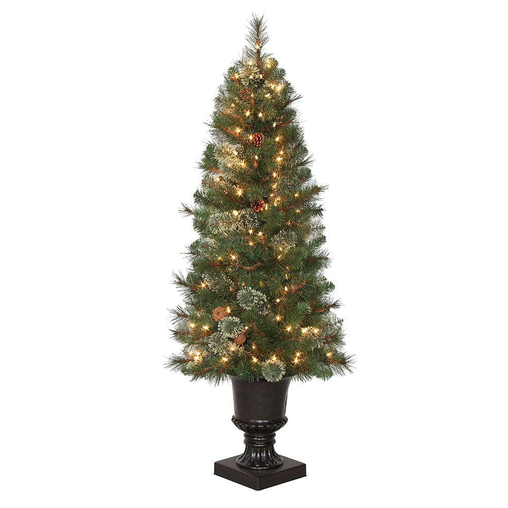 Patio Christmas Trees
 4 5 ft Pre Lit LED Alexander Pine Artificial Christmas