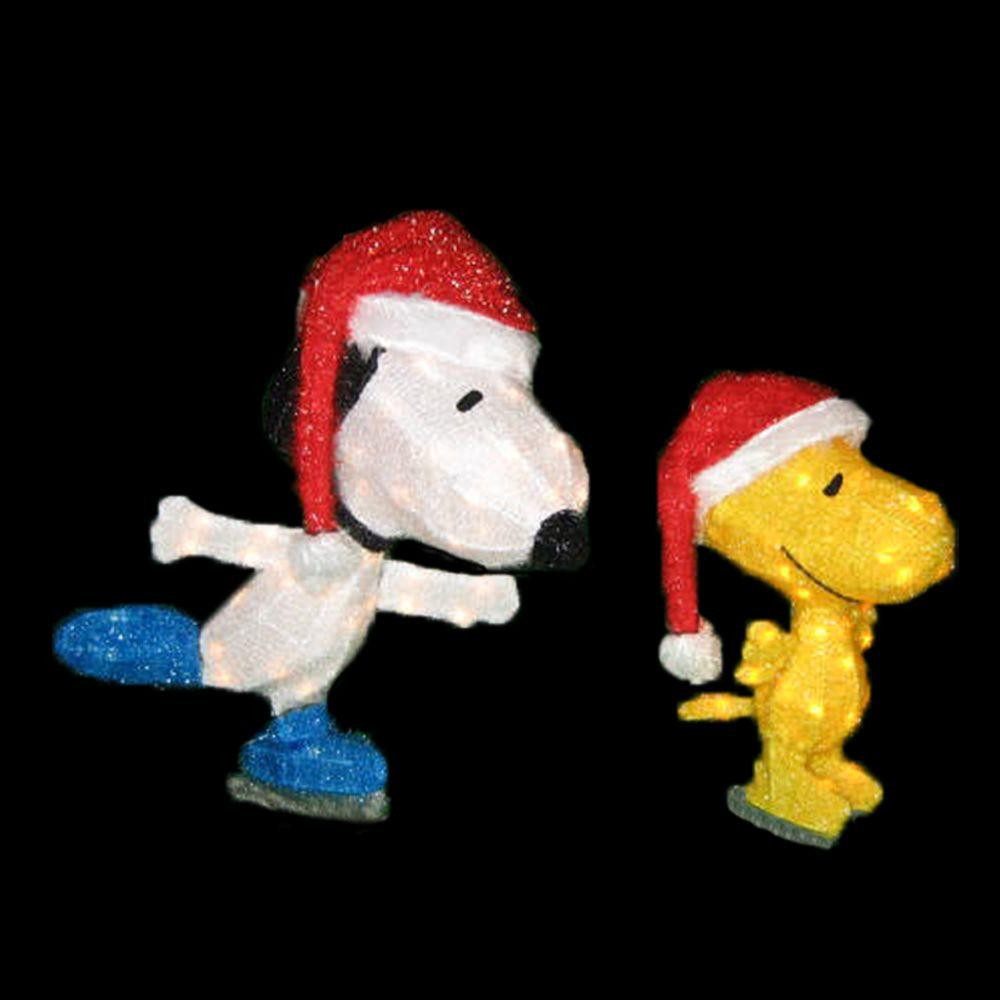 Peanut Outdoor Christmas Decorations
 Peanuts 26 in Pre lit LED 3D Skating Snoopy and Woodstock