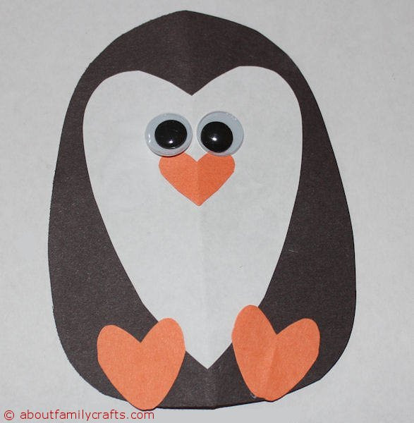 Penguin Craft For Preschoolers
 How to Make Paper Heart Animals – About Family Crafts