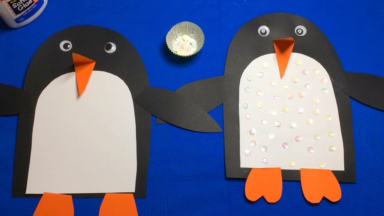 Penguin Craft For Preschoolers
 Sequin Penguin Preschool Craft For Fine Motor Skills