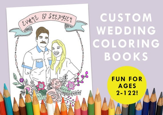 Personalized Coloring Books For Adults
 Custom Wedding Coloring Book Printable Adult by CuriousCustom