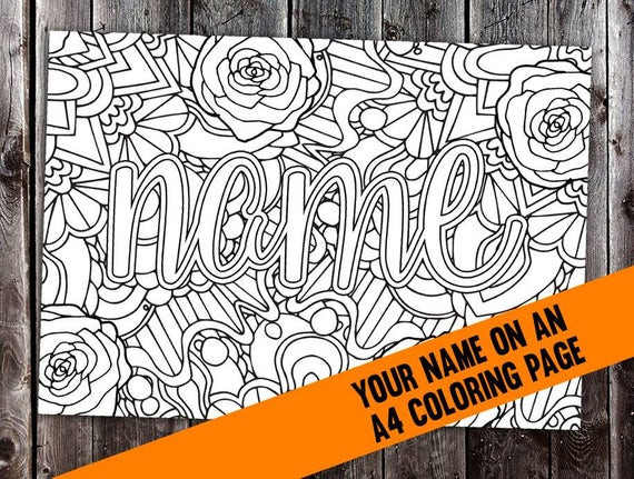 Personalized Coloring Books For Adults
 Custom coloring page from your name CBL00N Printable A4
