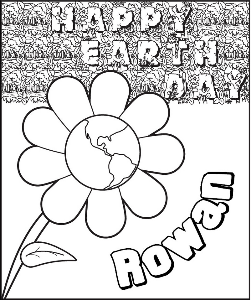 Personalized Flower Girl Coloring Book
 Personalized Earth Day Flower Coloring Page