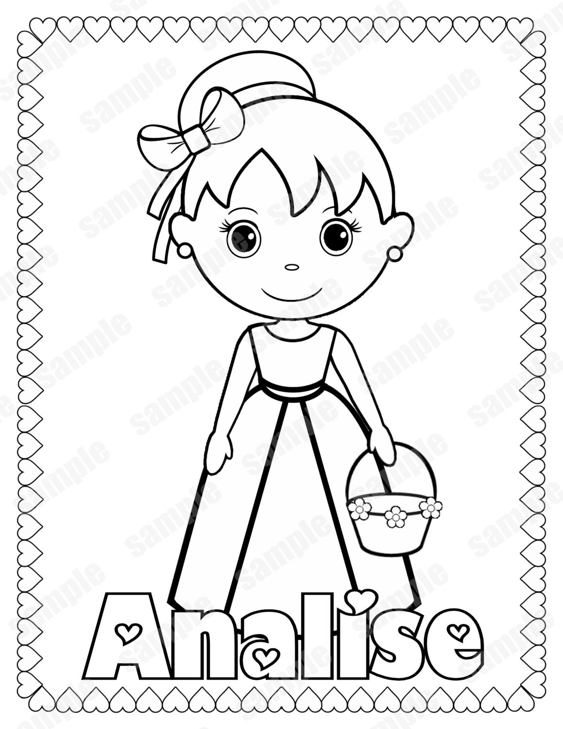 Personalized Flower Girl Coloring Book
 PRINTABLE Flower girl or Ring bearer Wedding Activity book
