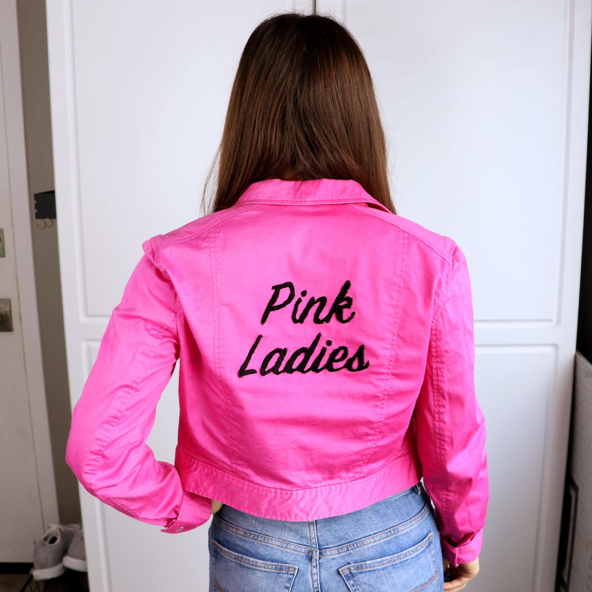 Pink Ladies Costume DIY
 DIY Pink La s Jacket Karen Kavett
