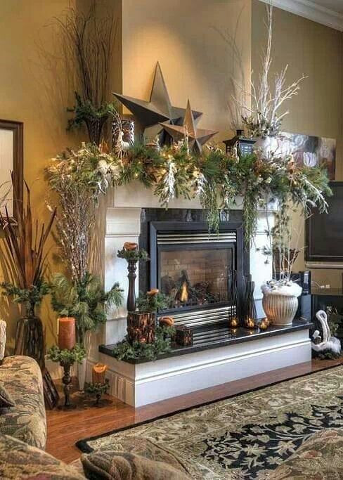 Pinterest Christmas Fireplace Decorations
 Nice ideas for fireplace and mantle