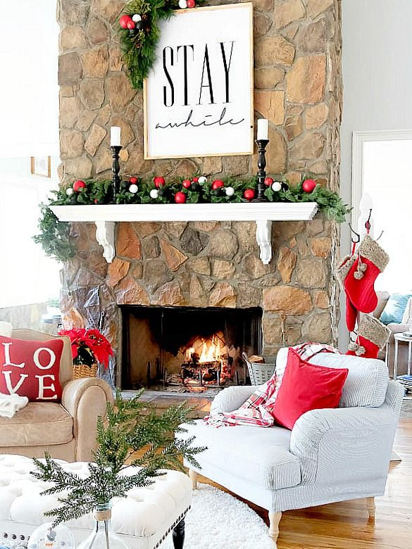 Pinterest Christmas Fireplace Decorations
 17 ideas about Christmas Mantel Decor on Pinterest