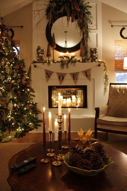Pinterest Christmas Fireplace Decorations
 30 Adorable Indoor Rustic Christmas Décor Ideas DigsDigs