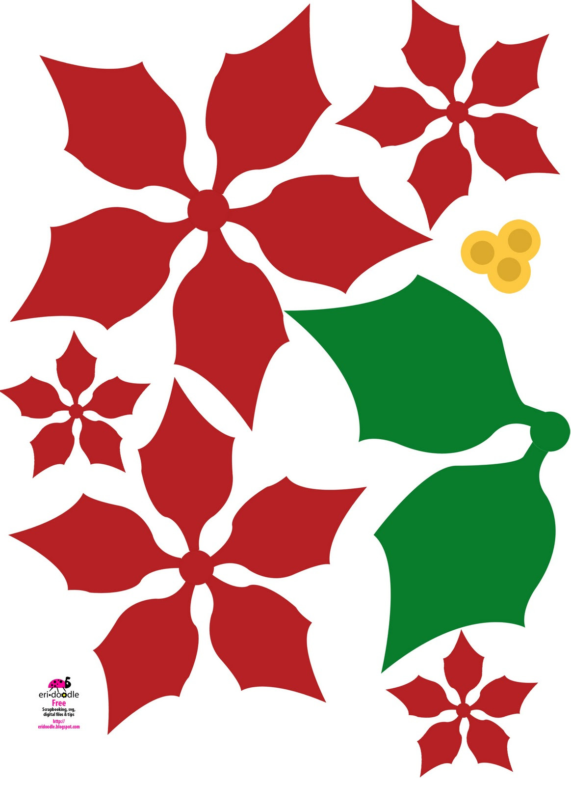 Poinsettia Christmas Flower
 eridoodle designs and creations Make a paper Christmas Flower
