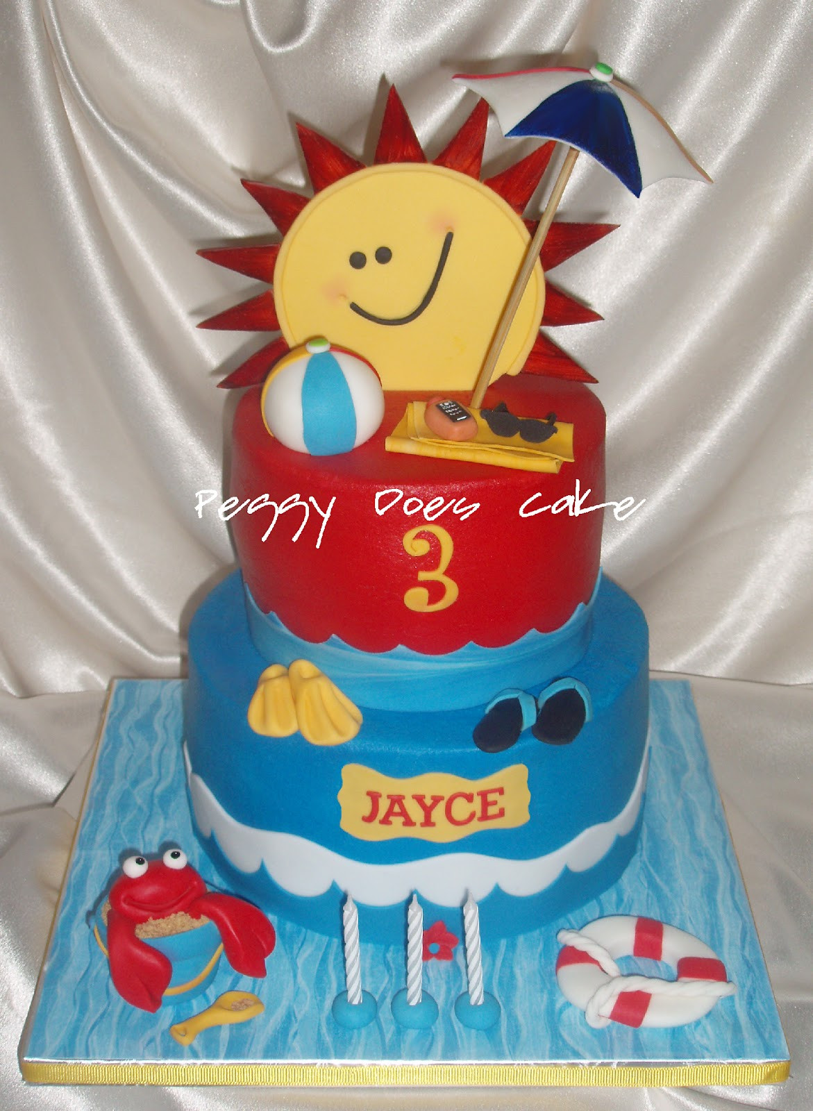 Pool Party Cakes Ideas
 Peggy Does Cake Cake Update Pool Party Cake for Jayce
