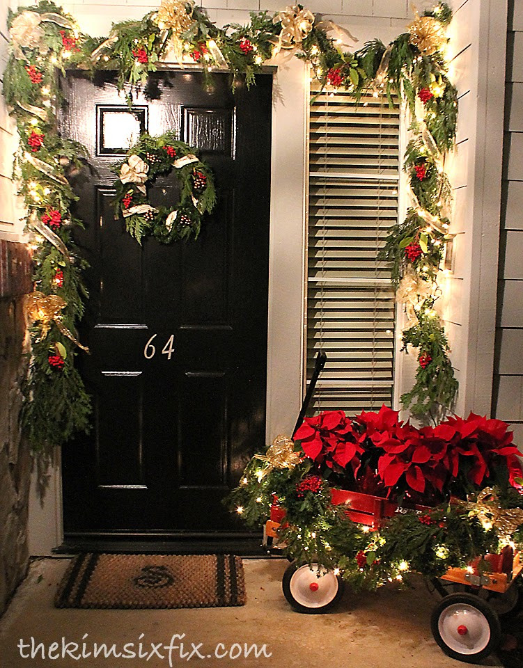 Porch Decorating For Christmas
 I think I like it best at night when everything is lit up