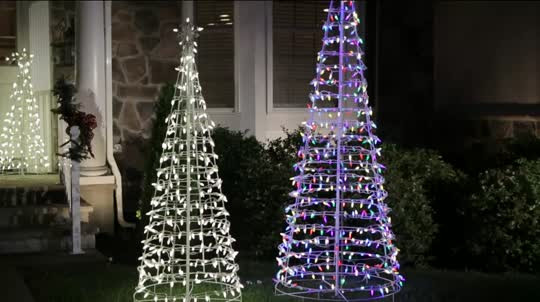Pre Lit Outdoor Christmas Trees
 Santa s Best 8 Collapsible Outdoor Pre Lit Christmas Tree