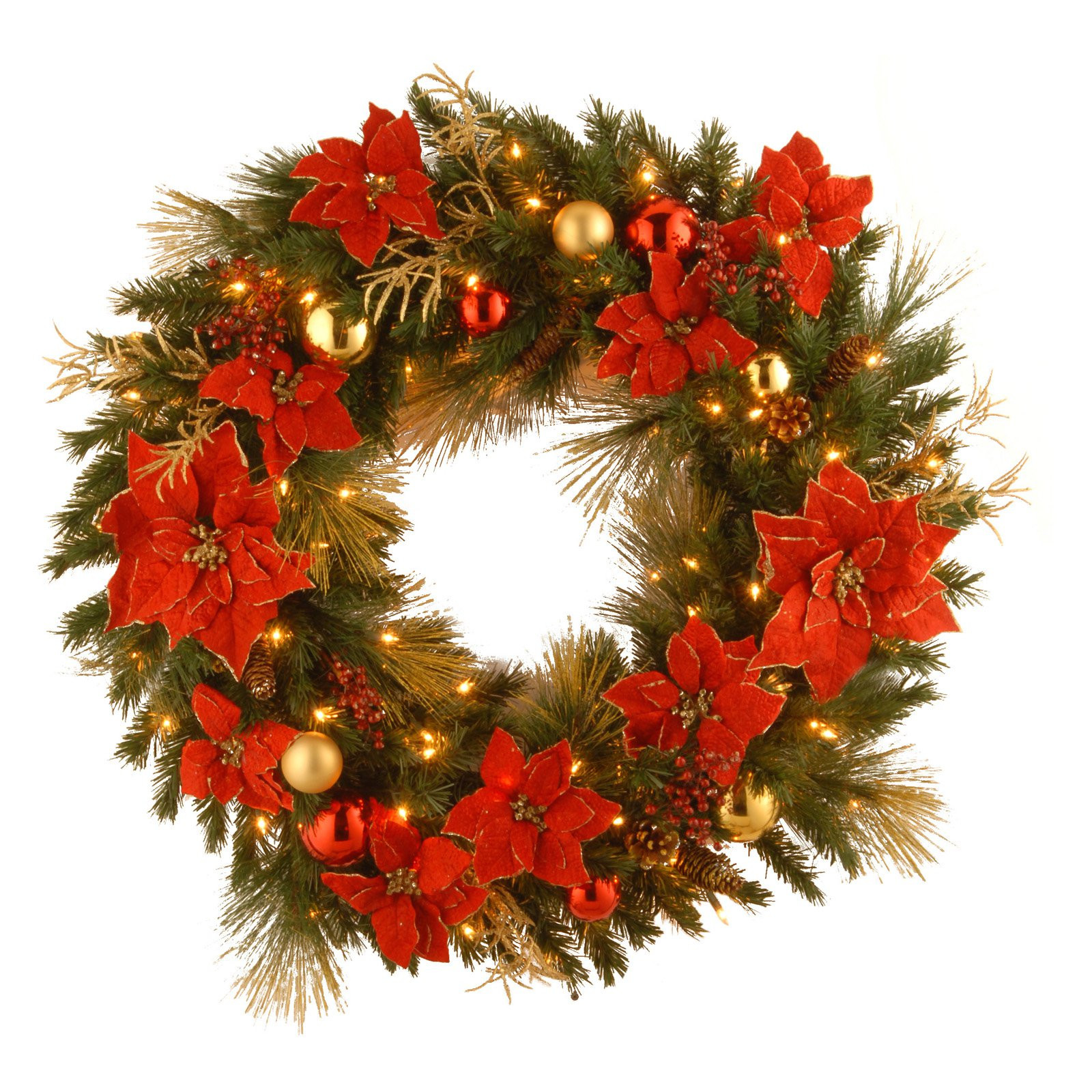 Pre Lit Outdoor Christmas Wreaths
 36 in Decorative Collection Home Spun Pre Lit Christmas