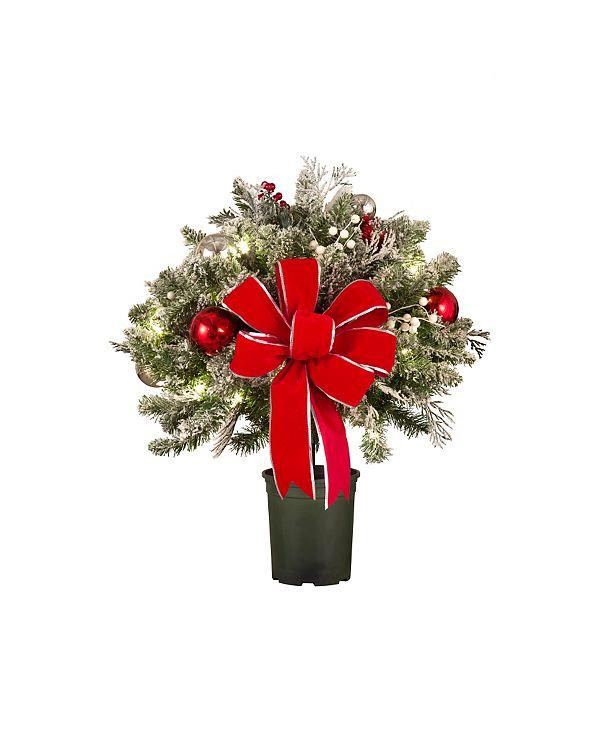 Pre Lit Outdoor Christmas Wreaths
 Christmas Snow Outdoor Pre Lit Cordless Wreath Garland Urn