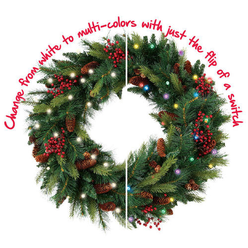 Pre Lit Outdoor Christmas Wreaths
 Cordless LED Pre Lit Christmas Wreath at Brookstone—Buy Now