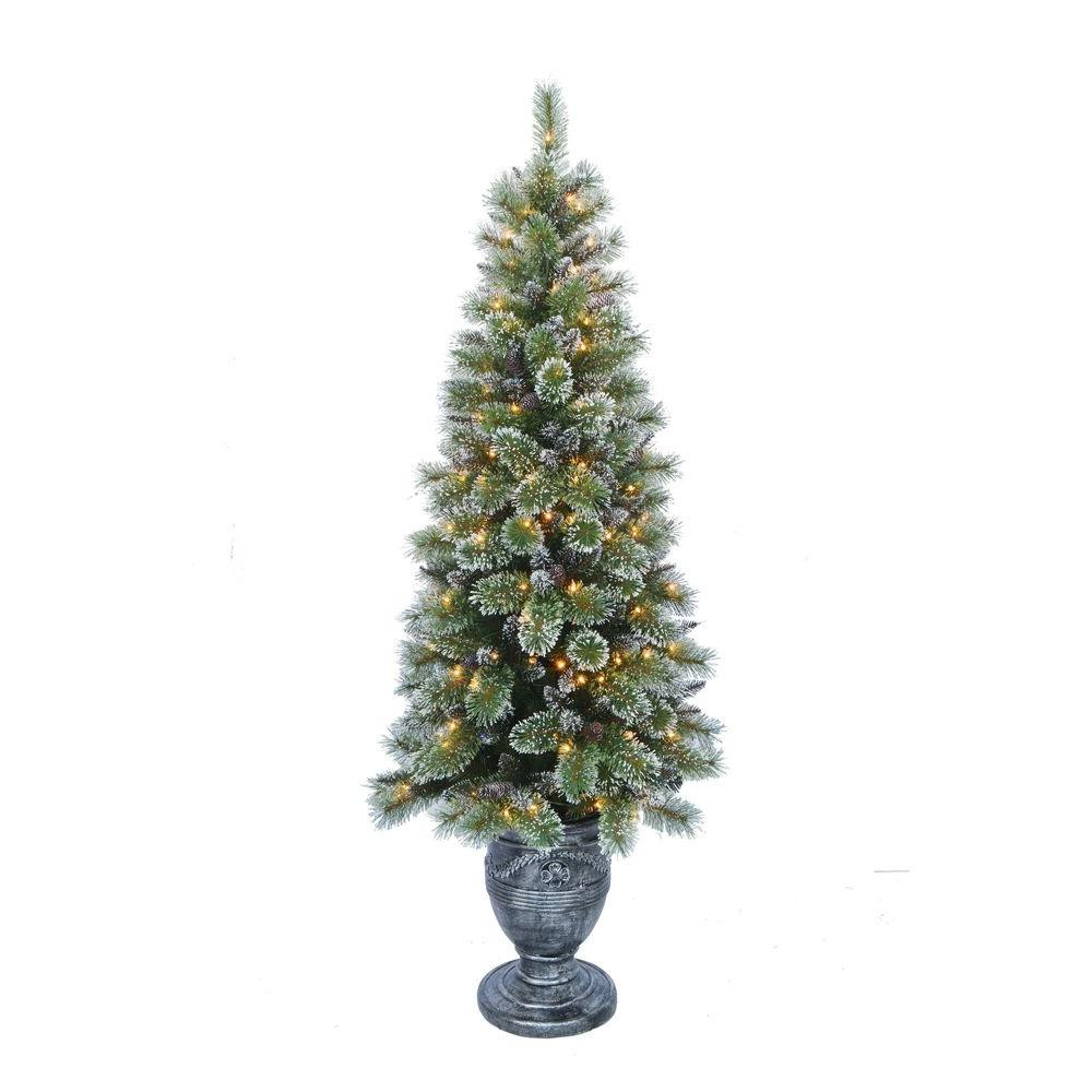 Pre Lit Porch Christmas Trees
 Home Accents Holiday 6 5 ft Indoor Pre Lit Sparkling Pine