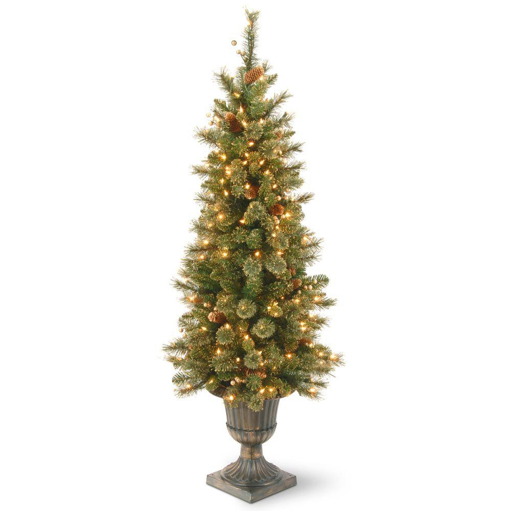 Prelit Entryway Christmas Trees
 National Tree pany 4 ft Glittery Gold Pine Entrance