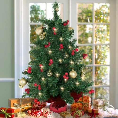 Prelit Table Top Christmas Trees
 22" Tabletop Pre lit Christmas Tree Battery Operated With