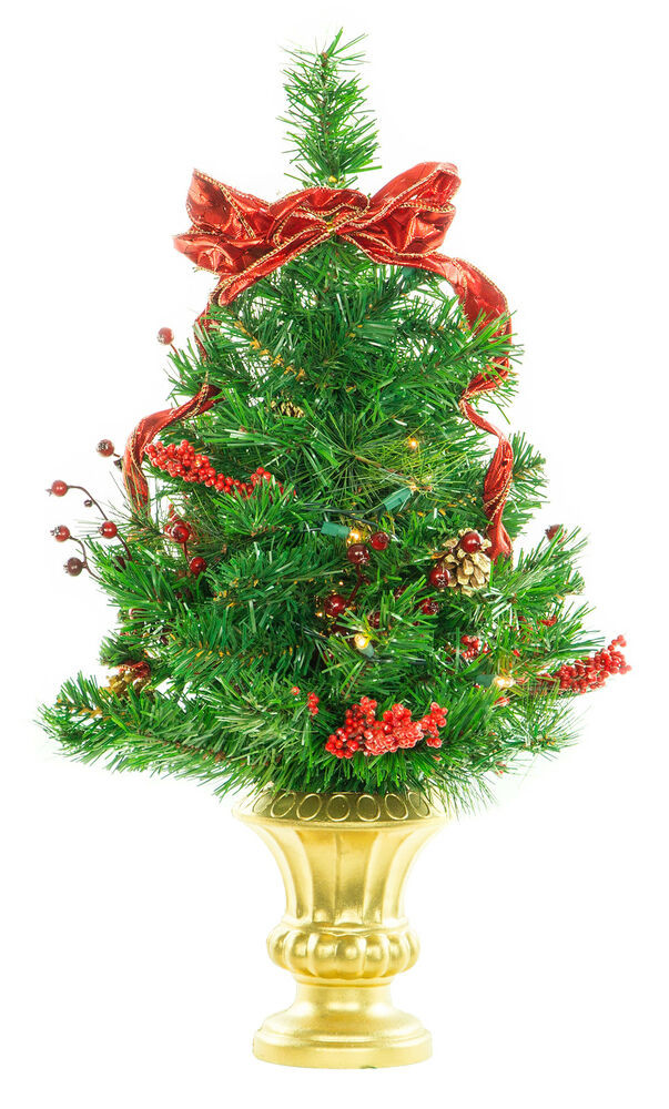 Prelit Table Top Christmas Trees
 24" Pre Lit Decorated TableTop Artificial Holiday