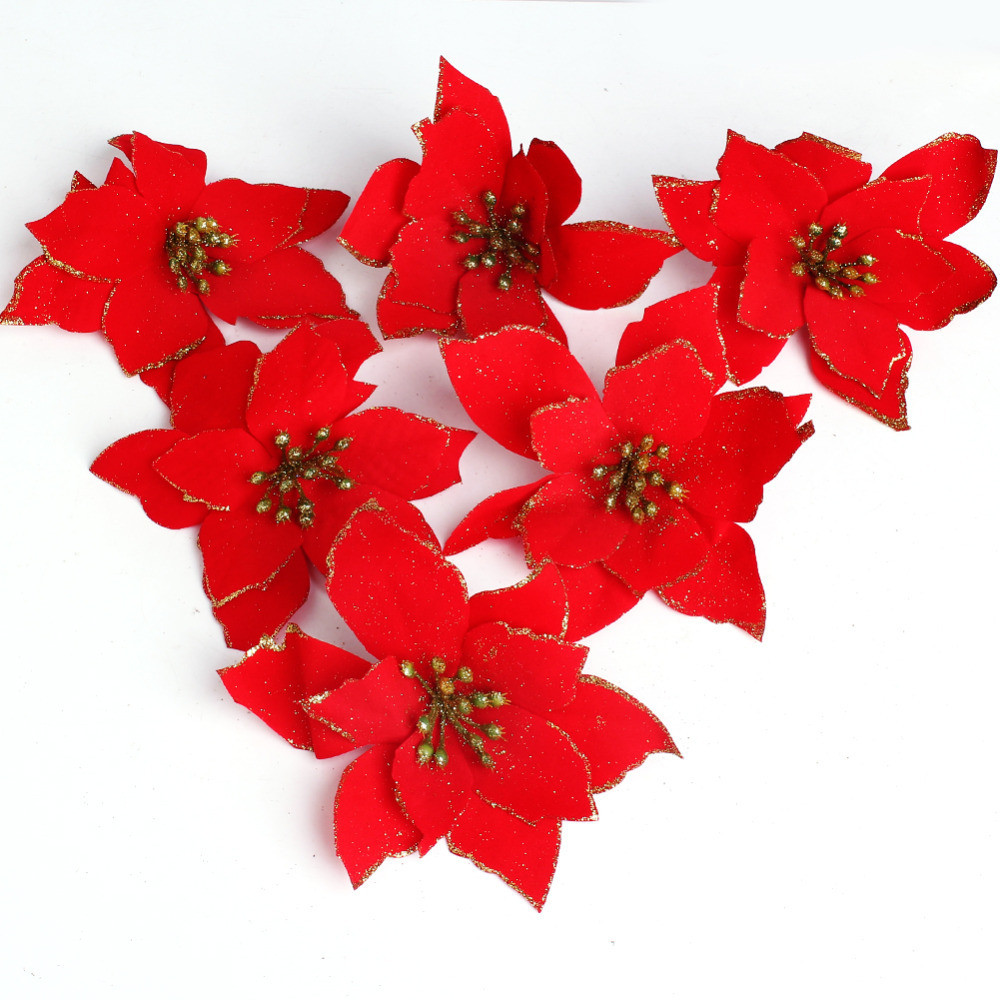 Red Christmas Flower
 Aliexpress Buy 6pcs set Christmas Flowers Christmas