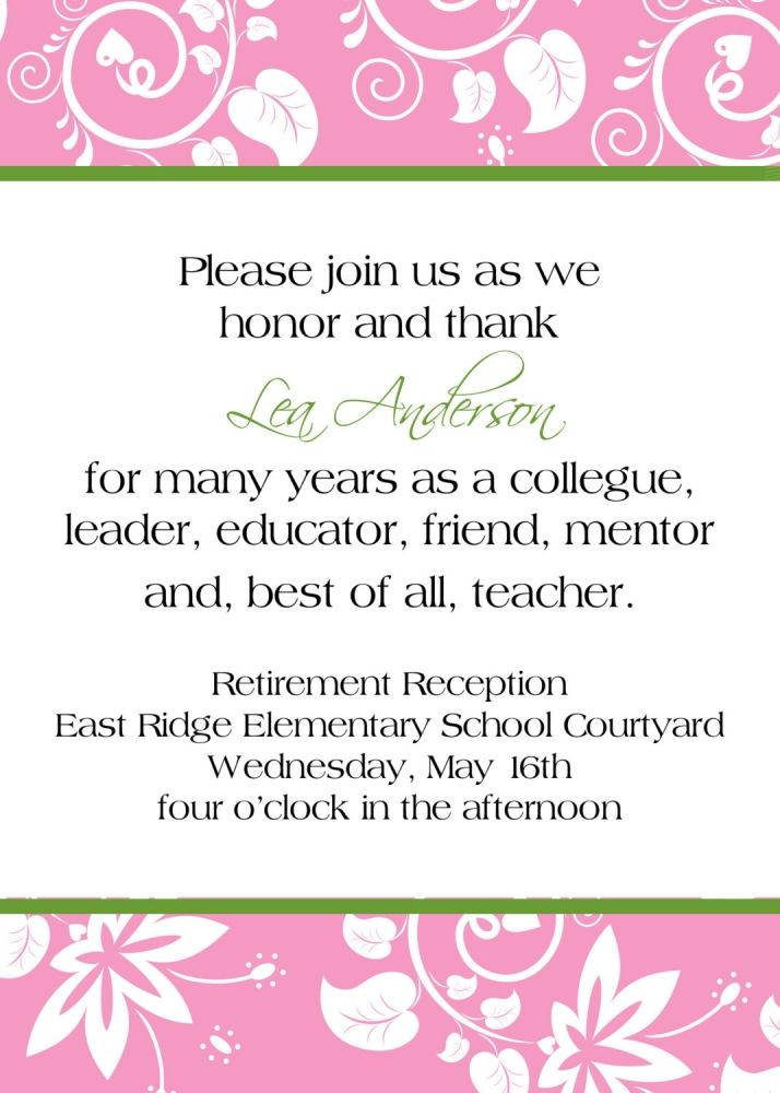 Retirement Party Wording Ideas
 25 best ideas about Retirement party invitations on
