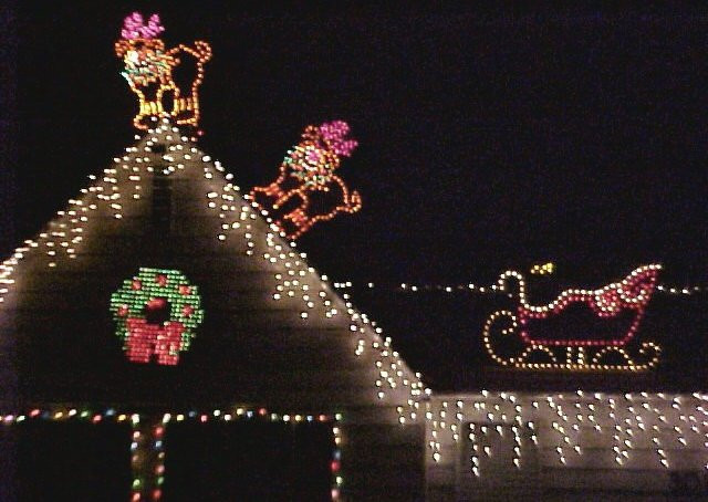 Rooftop Christmas Lights
 Santa Reindeer Holiday Decorations Rain and Roof Repair
