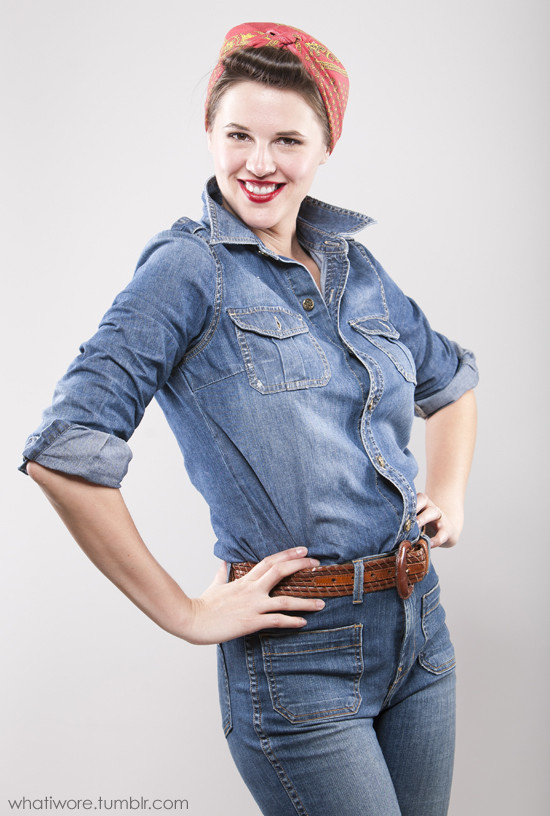 Rosie The Riveter Costume DIY
 Homemade Halloween Rosie the Riveter on What I Wore