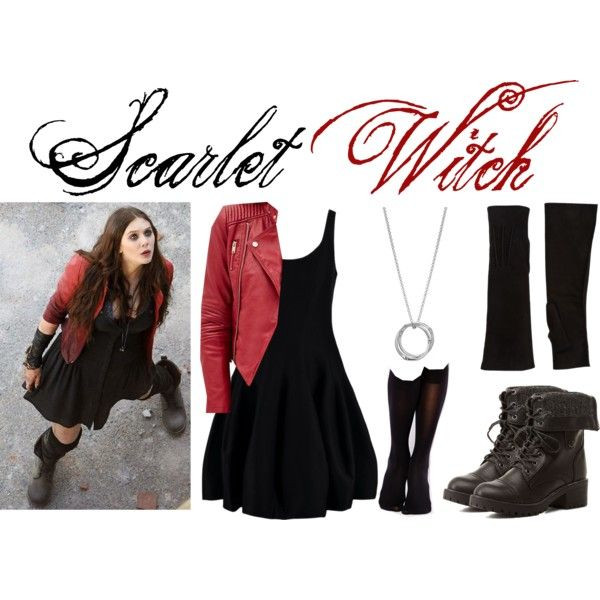 Scarlet Witch Costume DIY
 Scarlet Witch by sallyrose2 on Polyvore featuring Halston