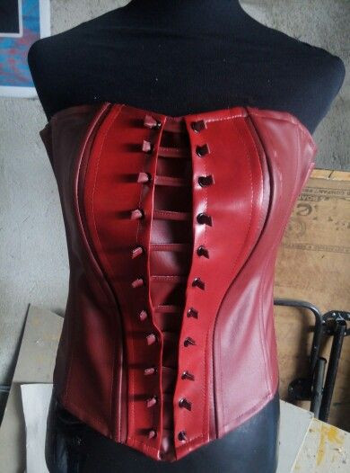 Scarlet Witch Costume DIY
 Scarlet Witch corset done … Halloween