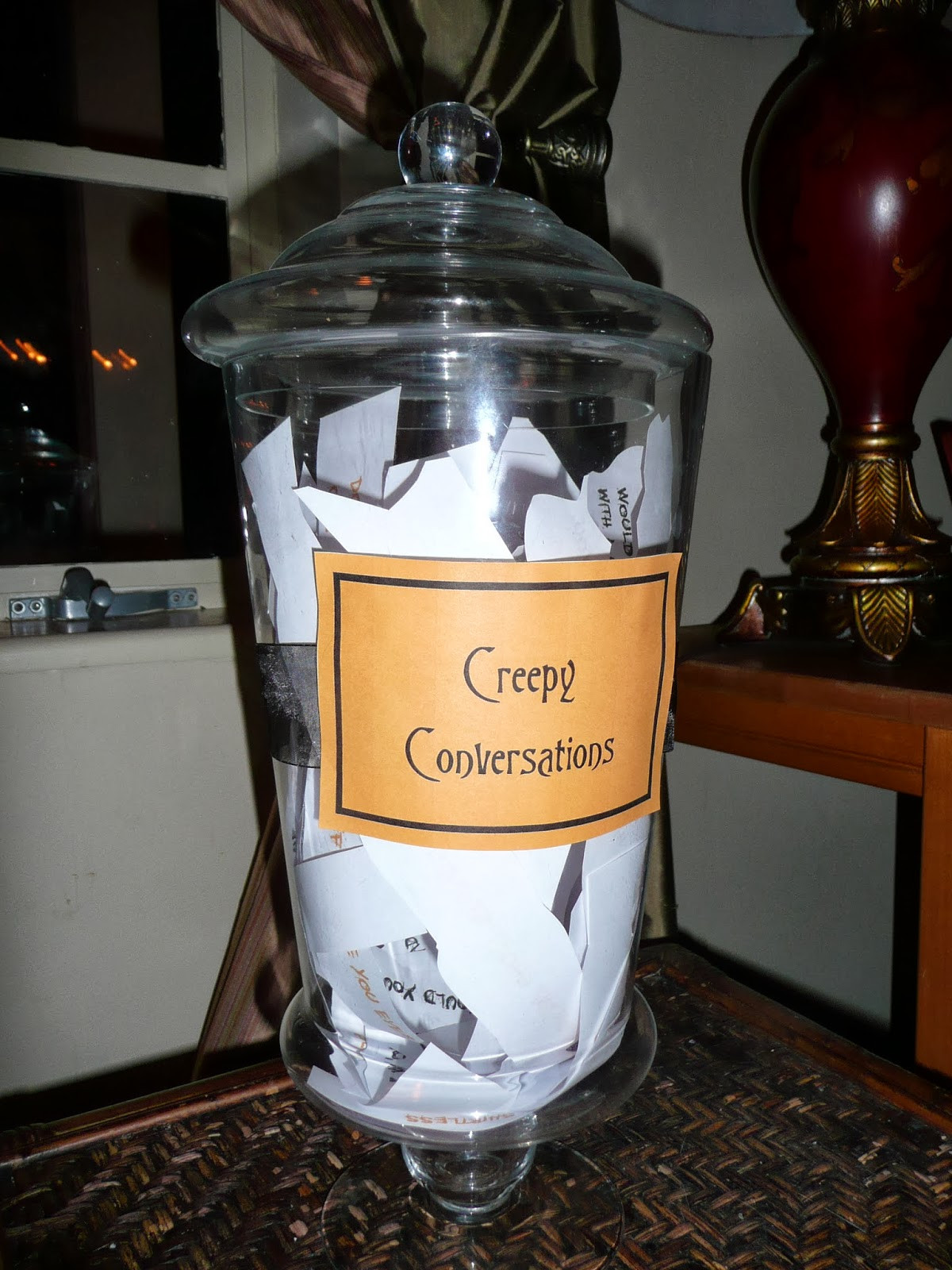 Scary Halloween Party Ideas For Adults
 A Silly Whim "Creepy Conversations" Halloween Game
