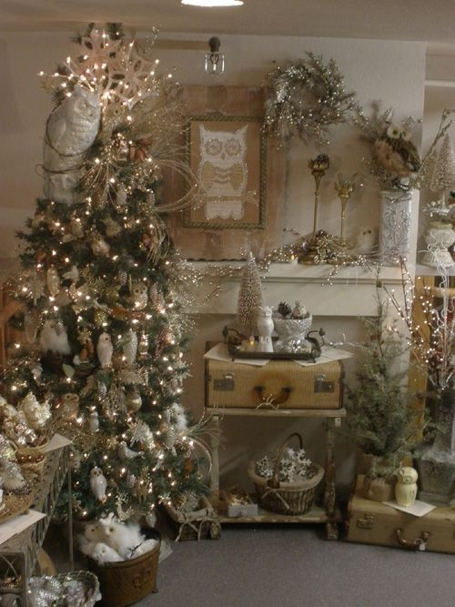 Shabby Chic Christmas Tree Decorations
 Christmas Owl Decorations Christmas