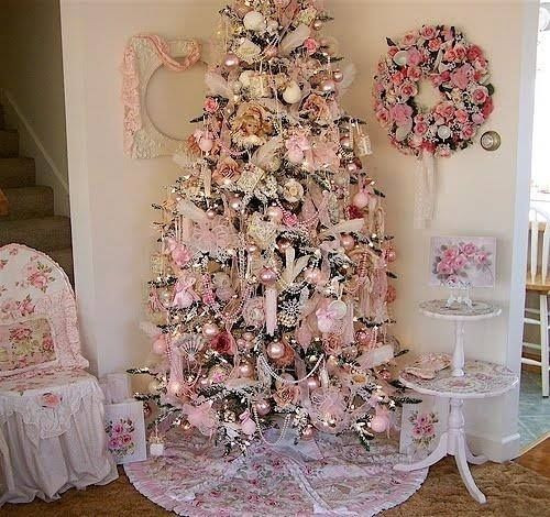 Shabby Chic Christmas Trees
 Pink Shabby Chic Christmas Tree s and